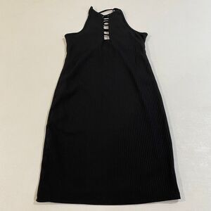 Victoria Sport Black Ribbed Bodycon Halter Dress Size Small